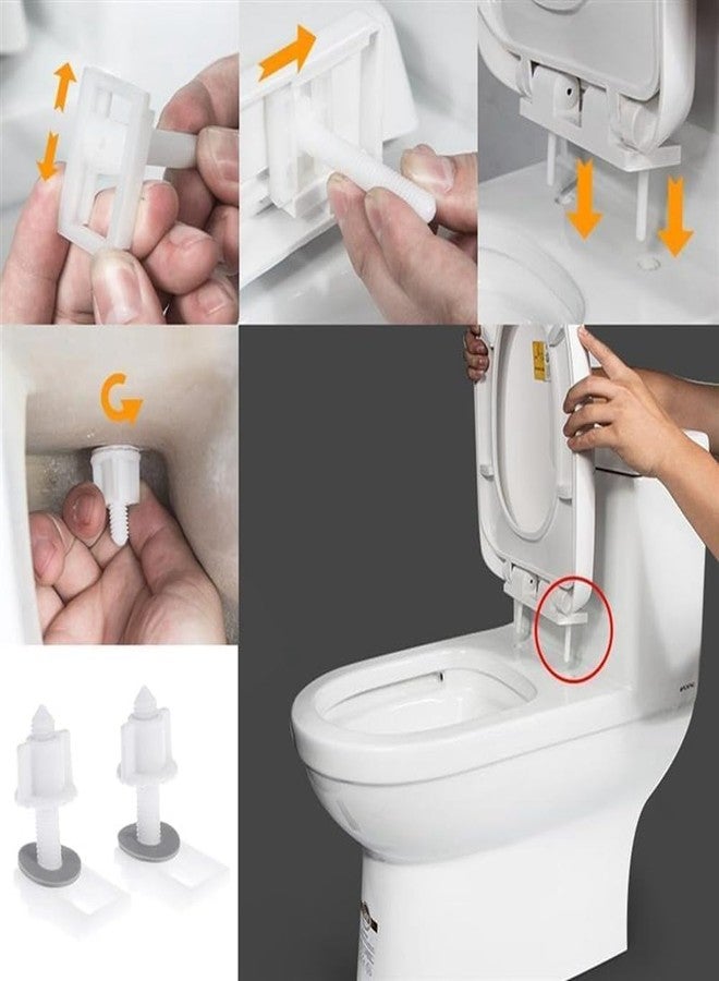 MESTERBATH Toilet Seat Cover Hinges, Plastic Screw Kit for Toilet Seat Cover Repair, Bracket size 35, 40mm, 45mm, 50mm, 60mm - Image 3